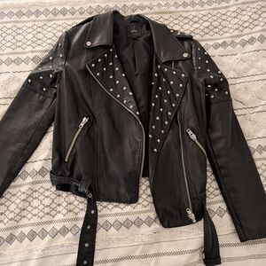 Studded Black Leather Jacket